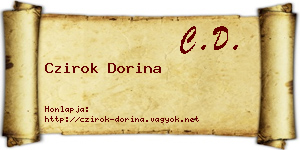 Czirok Dorina névjegykártya